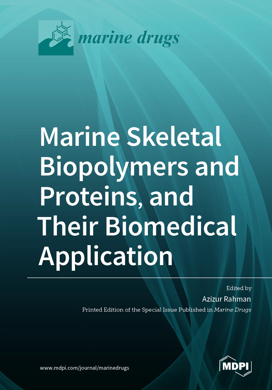 Cover image for the book "Marine Skeletal Biopolymers and Proteins, and Their Biomedical Application"